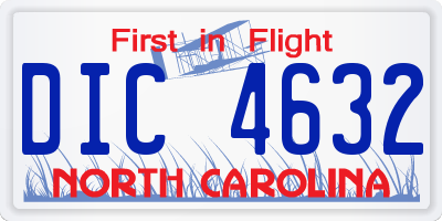 NC license plate DIC4632