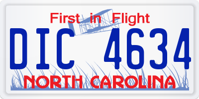 NC license plate DIC4634