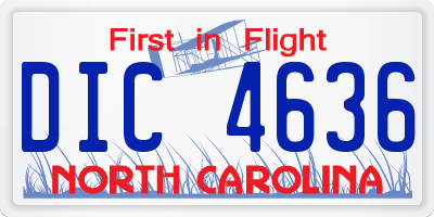 NC license plate DIC4636
