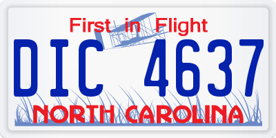 NC license plate DIC4637