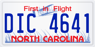 NC license plate DIC4641
