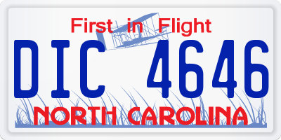 NC license plate DIC4646