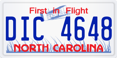 NC license plate DIC4648