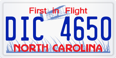 NC license plate DIC4650