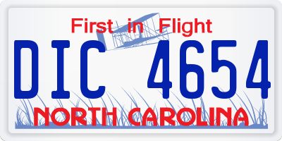 NC license plate DIC4654
