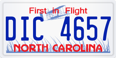 NC license plate DIC4657