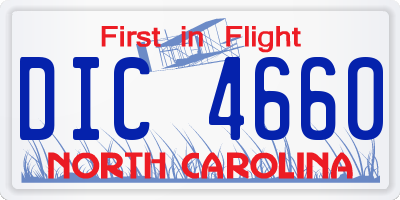 NC license plate DIC4660
