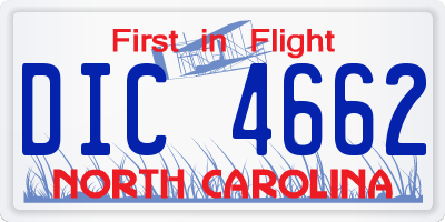 NC license plate DIC4662