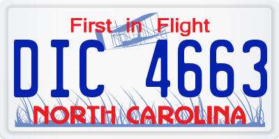 NC license plate DIC4663