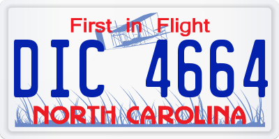 NC license plate DIC4664