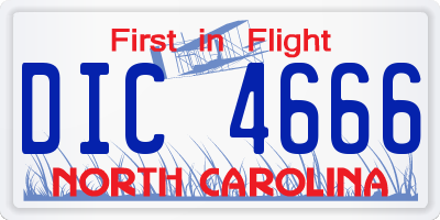 NC license plate DIC4666