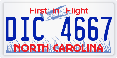 NC license plate DIC4667