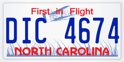 NC license plate DIC4674