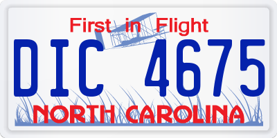 NC license plate DIC4675