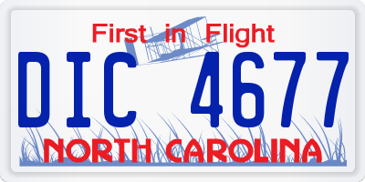 NC license plate DIC4677