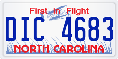 NC license plate DIC4683