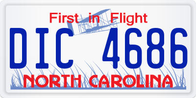 NC license plate DIC4686