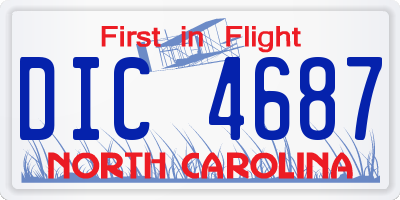 NC license plate DIC4687