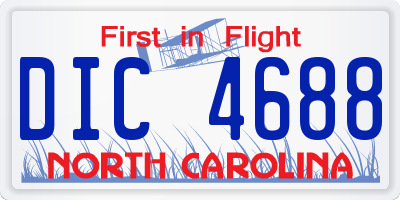 NC license plate DIC4688