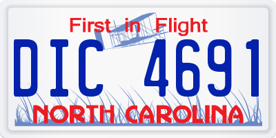 NC license plate DIC4691