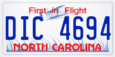 NC license plate DIC4694