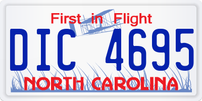 NC license plate DIC4695