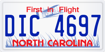 NC license plate DIC4697
