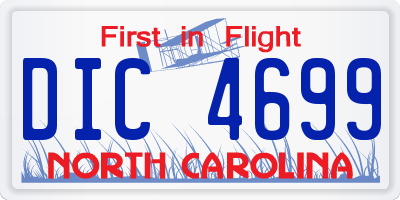 NC license plate DIC4699
