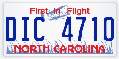 NC license plate DIC4710