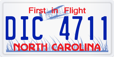 NC license plate DIC4711