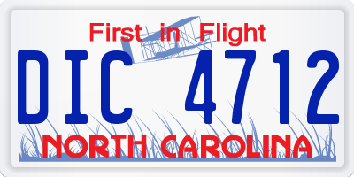 NC license plate DIC4712