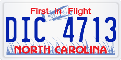 NC license plate DIC4713