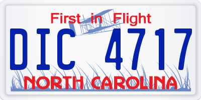 NC license plate DIC4717