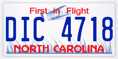 NC license plate DIC4718