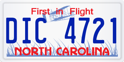 NC license plate DIC4721