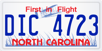 NC license plate DIC4723