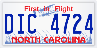 NC license plate DIC4724
