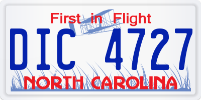 NC license plate DIC4727