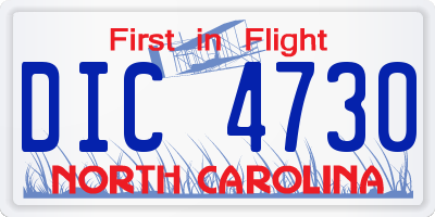 NC license plate DIC4730
