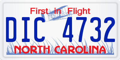 NC license plate DIC4732