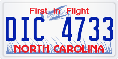 NC license plate DIC4733