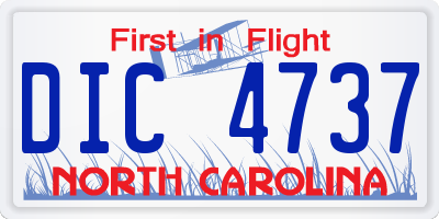 NC license plate DIC4737
