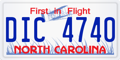 NC license plate DIC4740