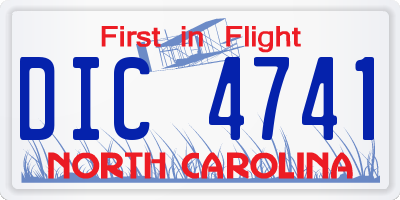 NC license plate DIC4741