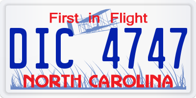 NC license plate DIC4747