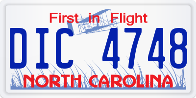 NC license plate DIC4748