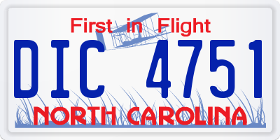 NC license plate DIC4751