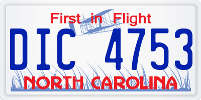 NC license plate DIC4753