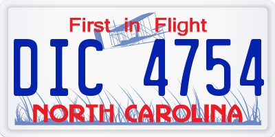 NC license plate DIC4754
