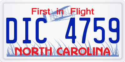 NC license plate DIC4759